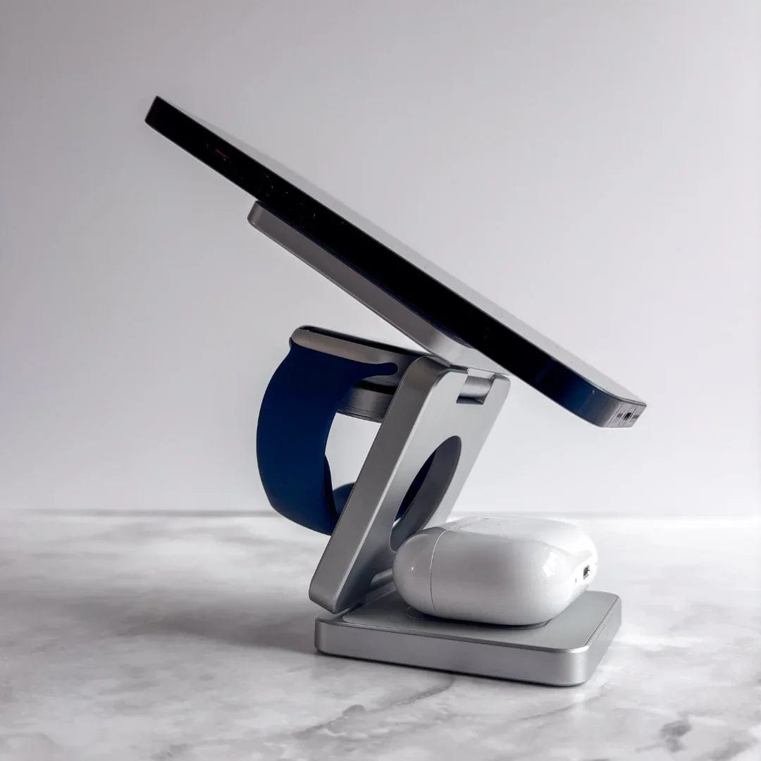 MagChrge Silver 3-in-1 Premium Wireless Charger