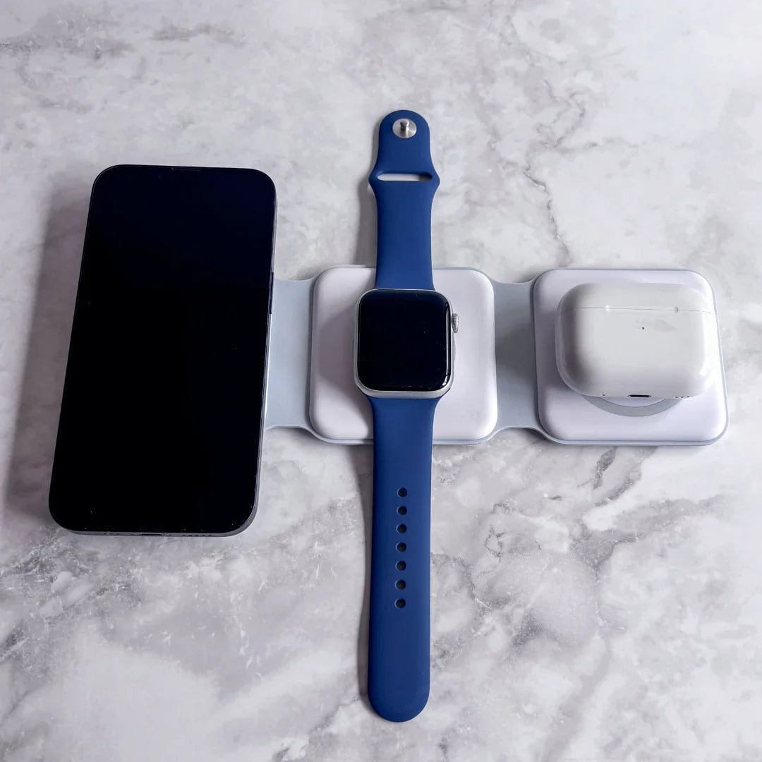 MagChrge White 3-in-1 Portable Wireless Charger